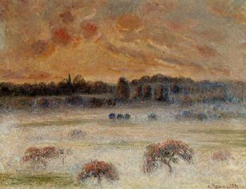 Camille Pissarro : Sunset with Fog, Eragny